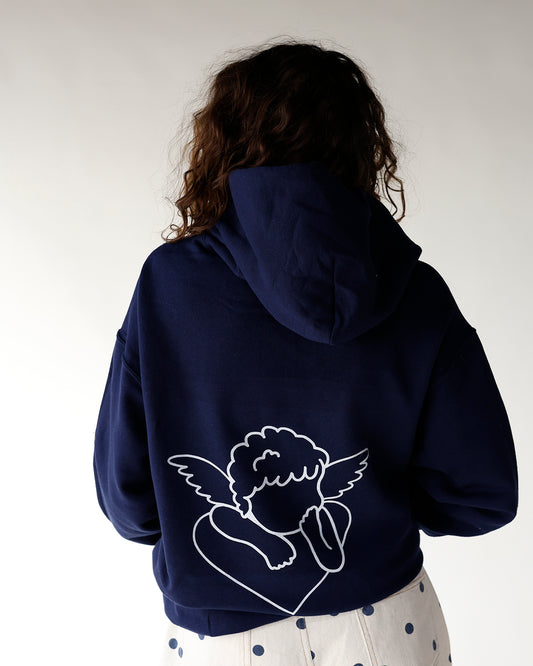 women's navy graphic hoodie navy angel graphic hoodie