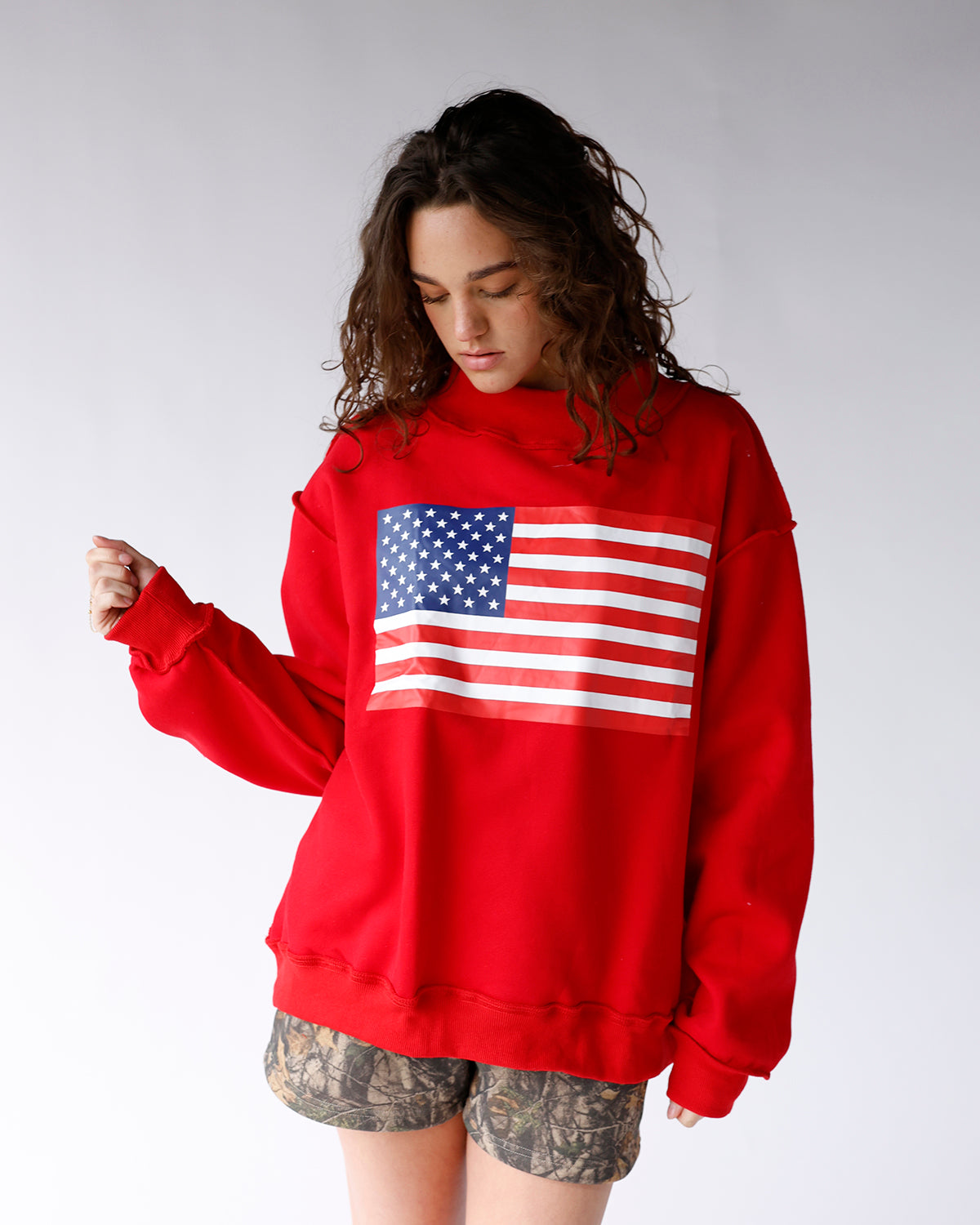 USA REVERSIBLE MOCK NECK SWEATSHIRT