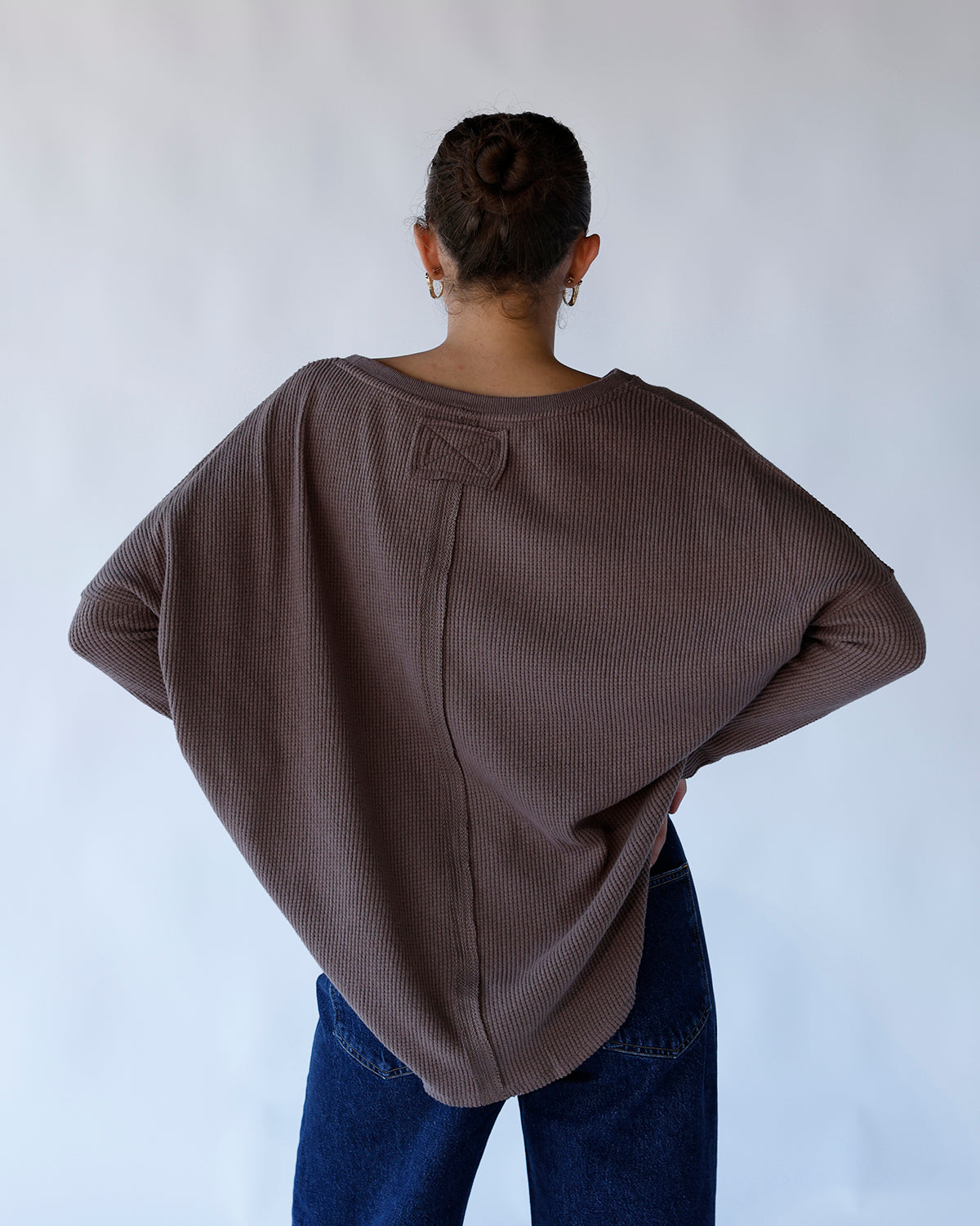 FREE PEOPLE LATTE BLUES THERMAL X LEAFLESS TREE