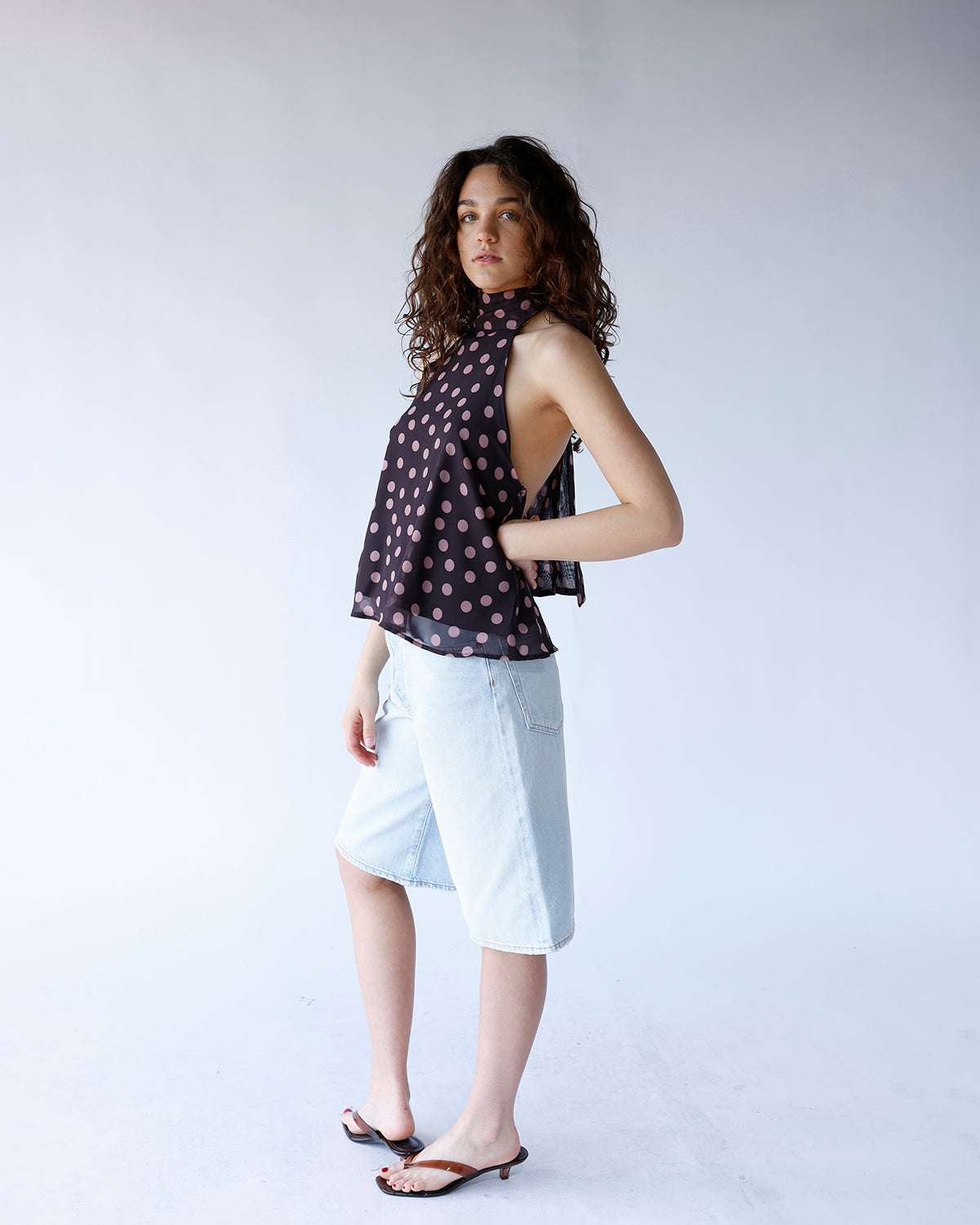 LOVE SPELL POLKA DOT HALTER TOP