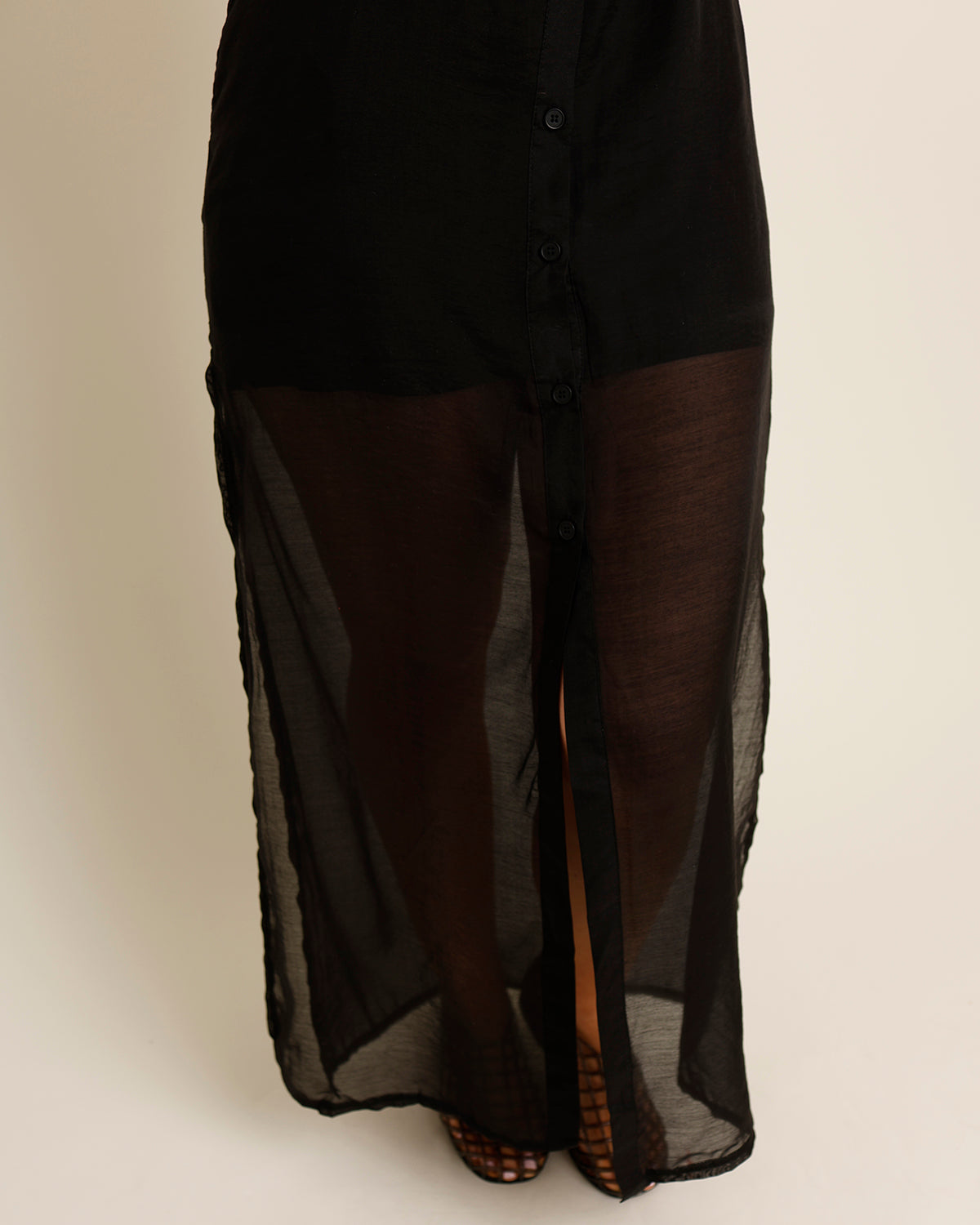 ARIA COLLARED HALTER NECK MAXI DRESS X BLACK