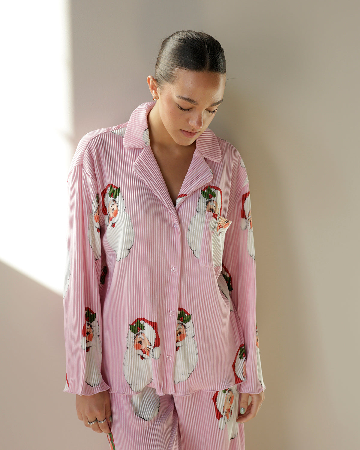 SANTA LOVE PINK PAJAMA SET