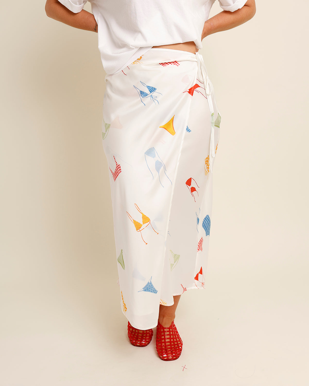 BIKINI BABE WRAP MIDI SKIRT