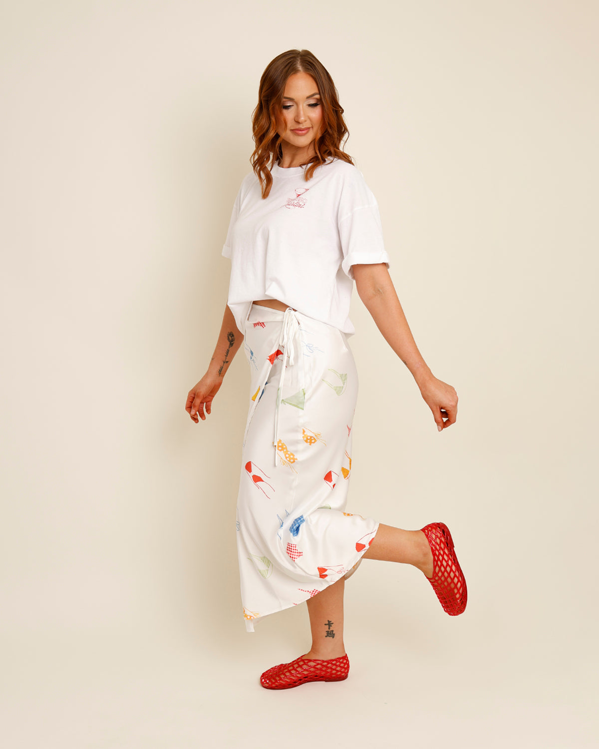 BIKINI BABE WRAP MIDI SKIRT