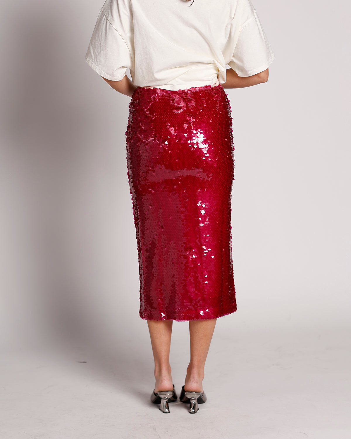 LARA MAGENTA SEQUIN SKIRT