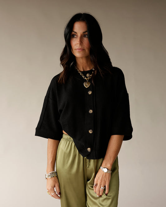 black cardigan classic cardigan essential fall cardigan business casual outfit date night outfit closet staple timeless cardigan capsule wardrobe