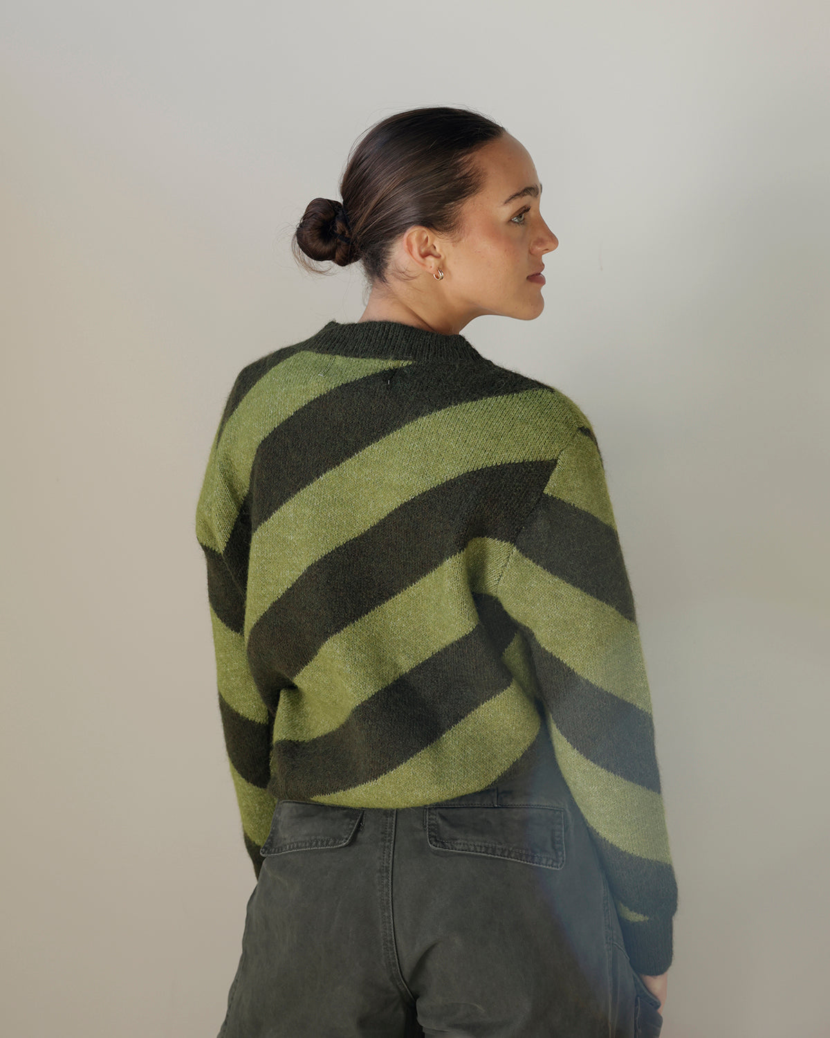 RETRO GREENS GRADE SCHOOL STRIPED SWEATER