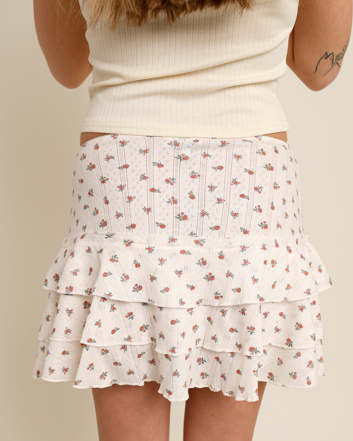 SUMMER LOVIN' POINTELLE TIERED MINI SKIRT