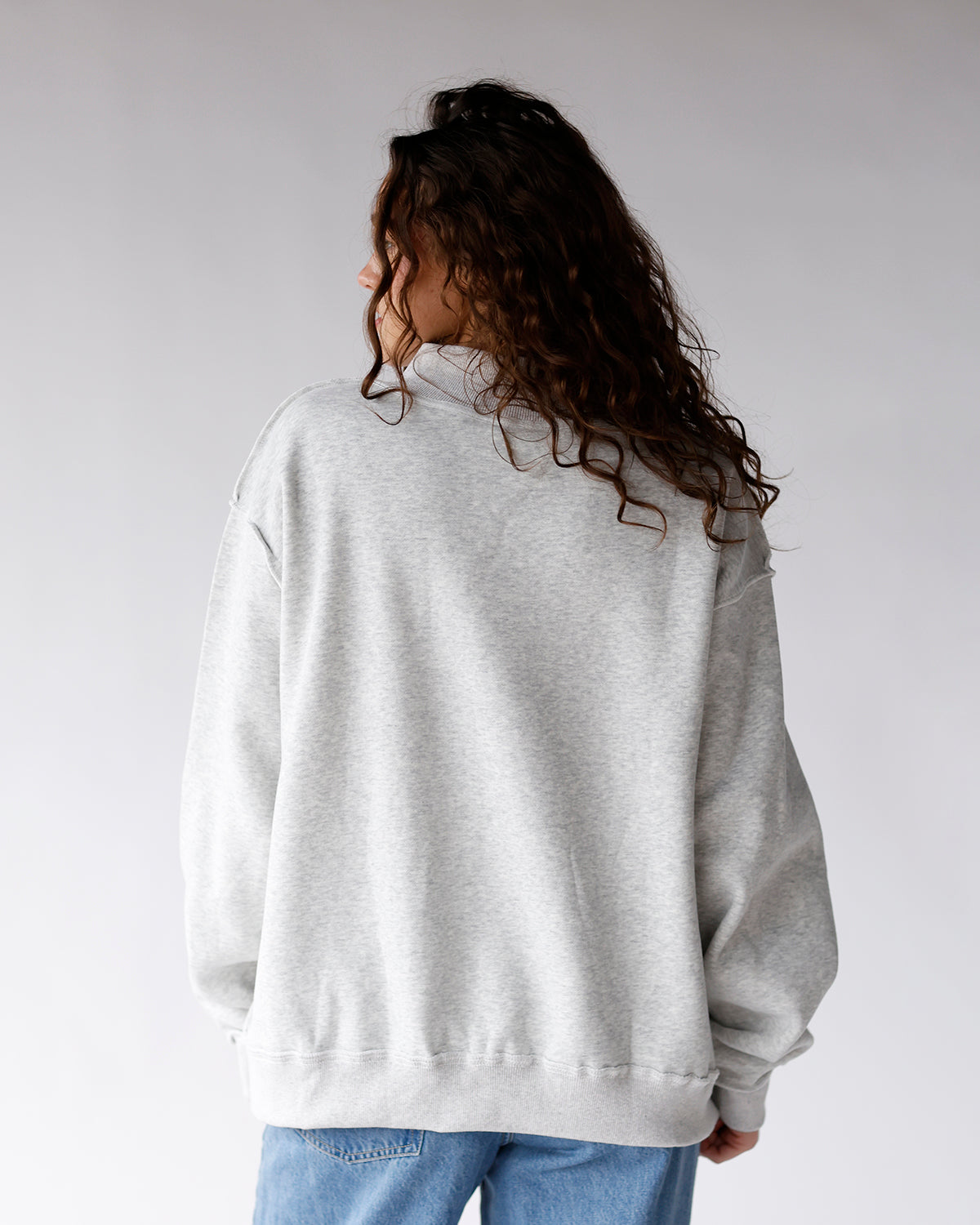 CHEEKY & DELULU REVERSIBLE MOCK NECK SWEATSHIRT