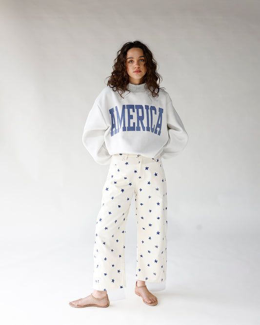 navy star printed white barrel jeans star print barrel jeans