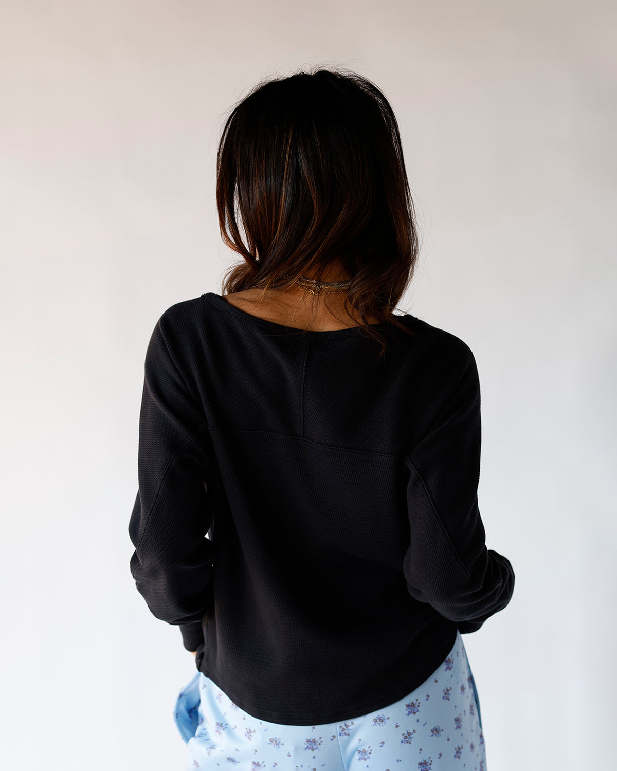 FREE PEOPLE JESS LONG SLEEVE X BLACK