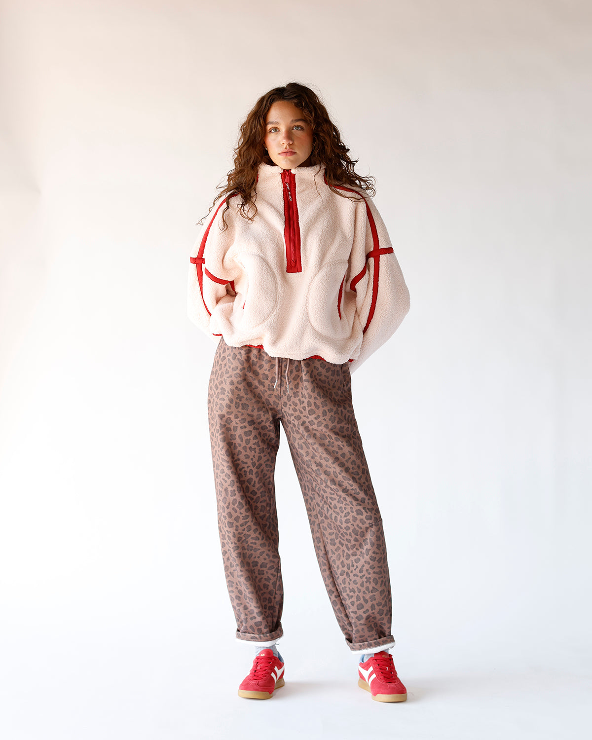 FREE PEOPLE MOUNTAIN HIGH HALF ZIP FLEECE X BALLET SLIPPER COMBO