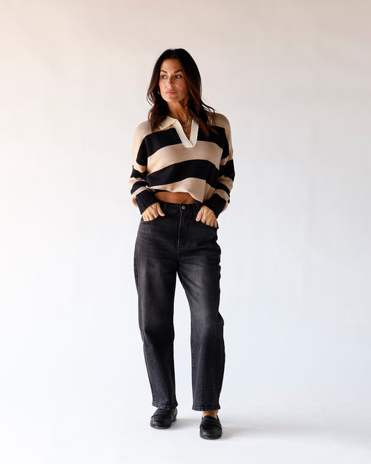 PISTOLA ELI HIGH RISE ARCHED LEG JEAN X DARK MIDNIGHT