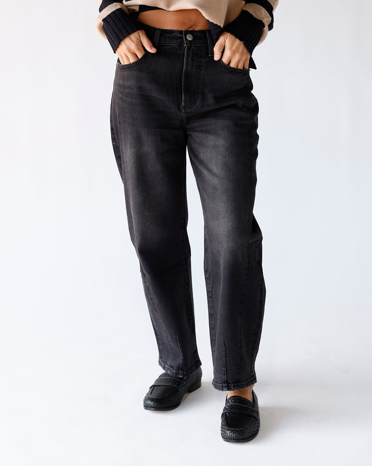 PISTOLA ELI HIGH RISE ARCHED LEG JEAN X DARK MIDNIGHT