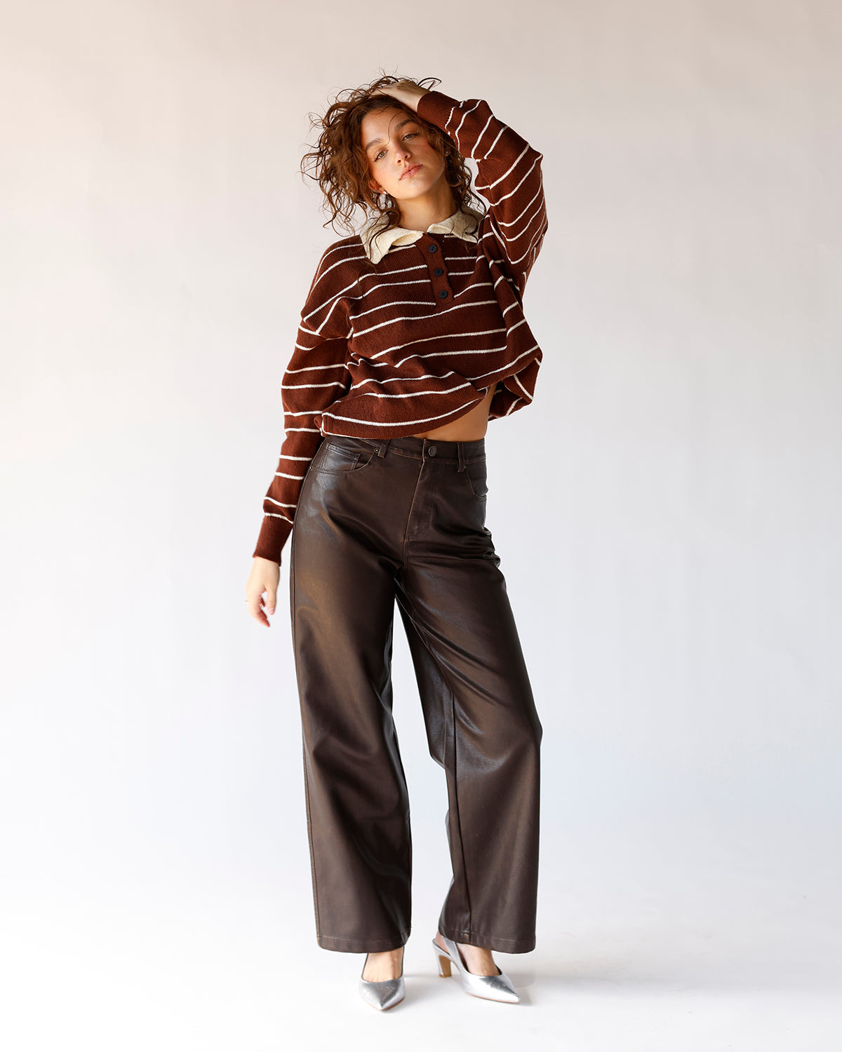 MOCHA MAYHEM FAUX LEATHER PANTS