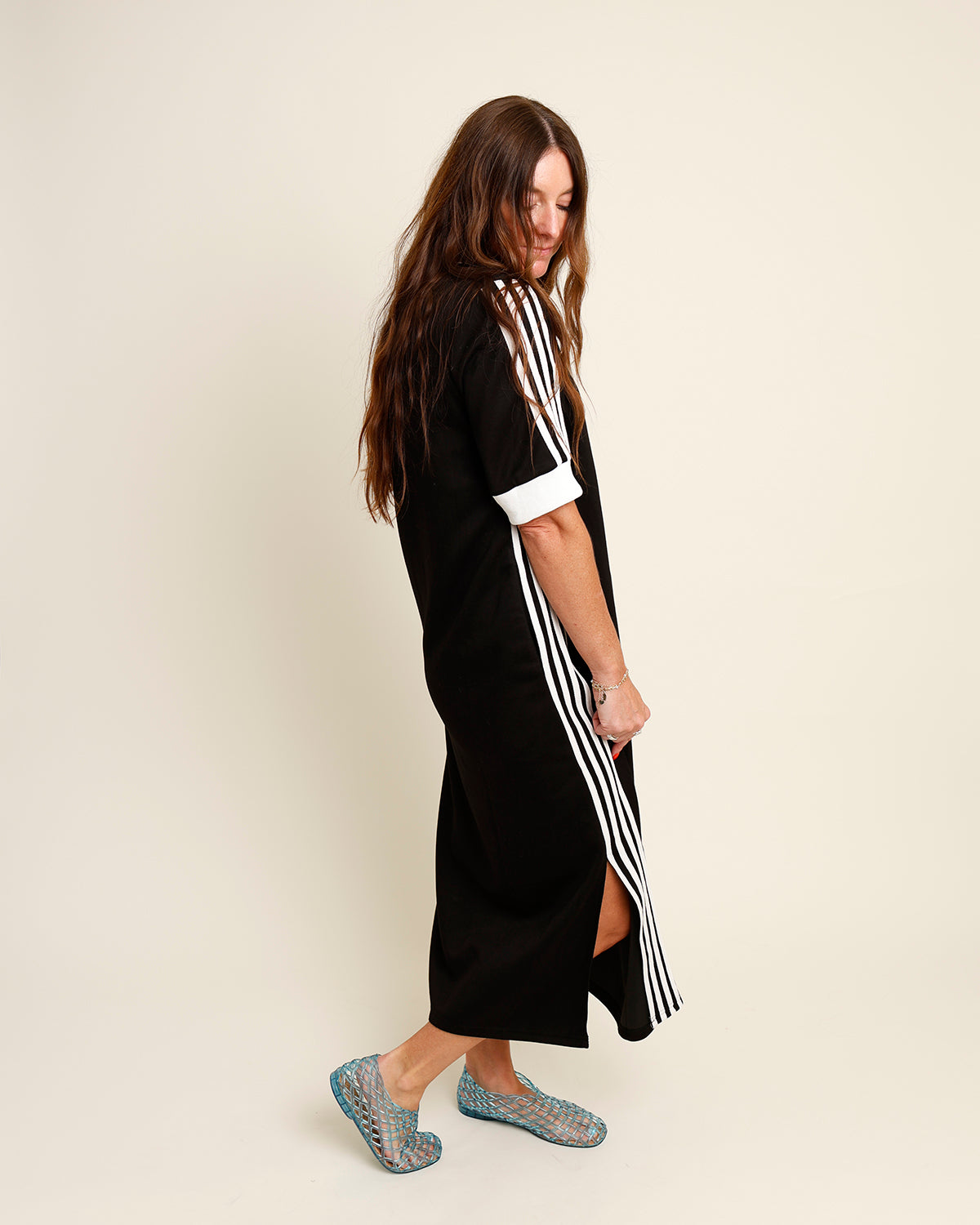 VARSITY TRACK DRESS X BLACK