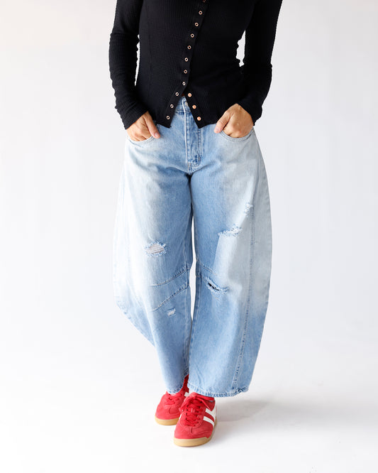 barrel jeans loose jeans fall pants wide leg relaxed fit mid rise
