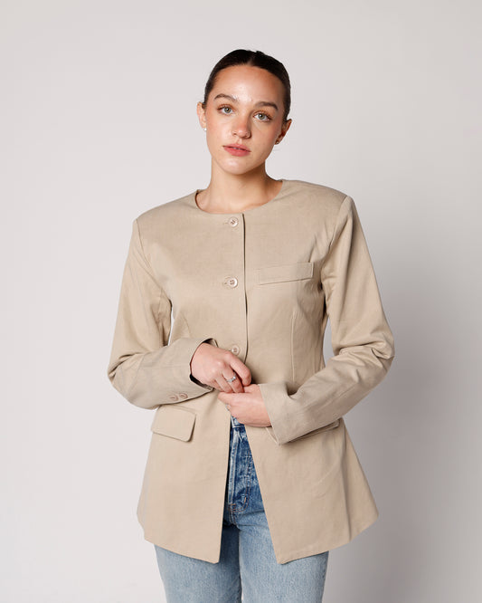 tan coat tan blazer casual elevated everyday blazer