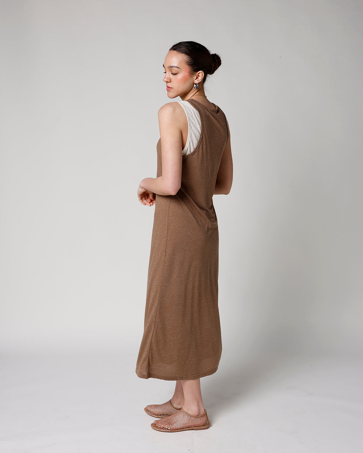 SAND TOYS LAYERED TANK DRESS X MOCHA OATMEAL