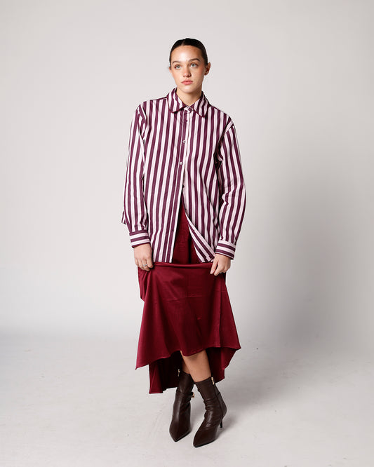 button up striped button up pink maroon button up holiday outfit insp