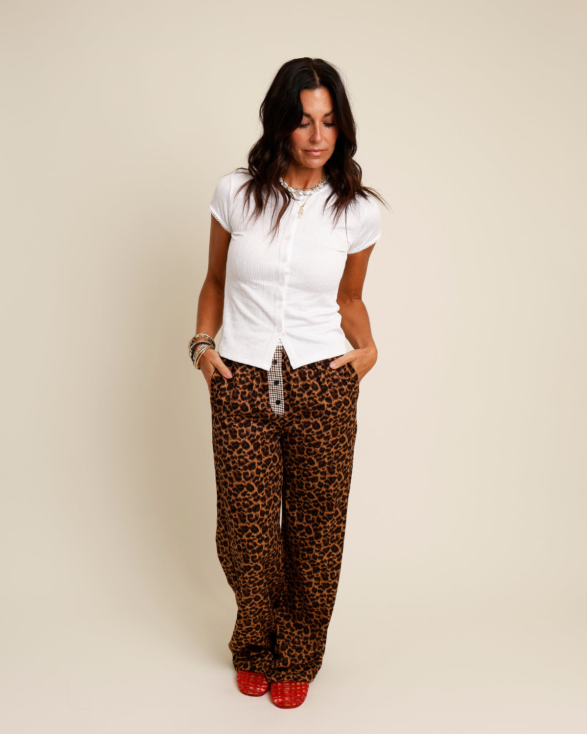 PURE INNOCENCE RIBBED BUTTON UP TOP