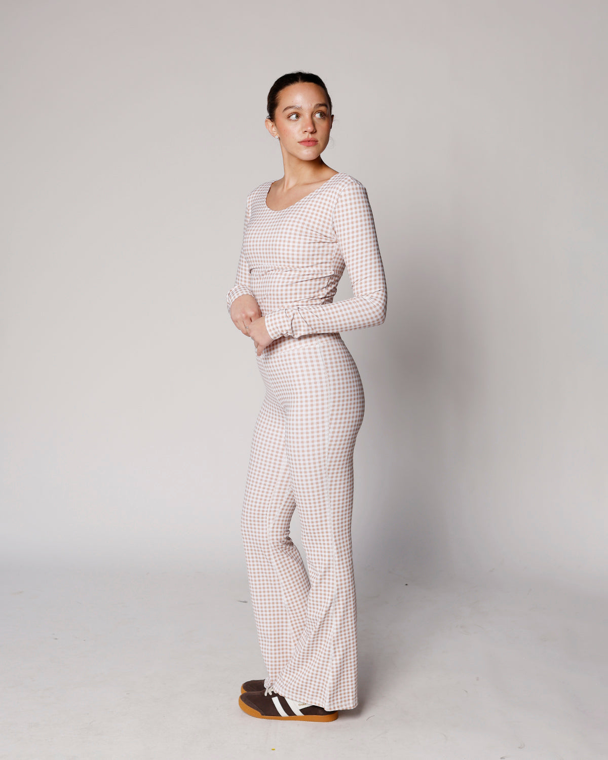 GINGHAM GIRLIE FLARE LEGGINGS