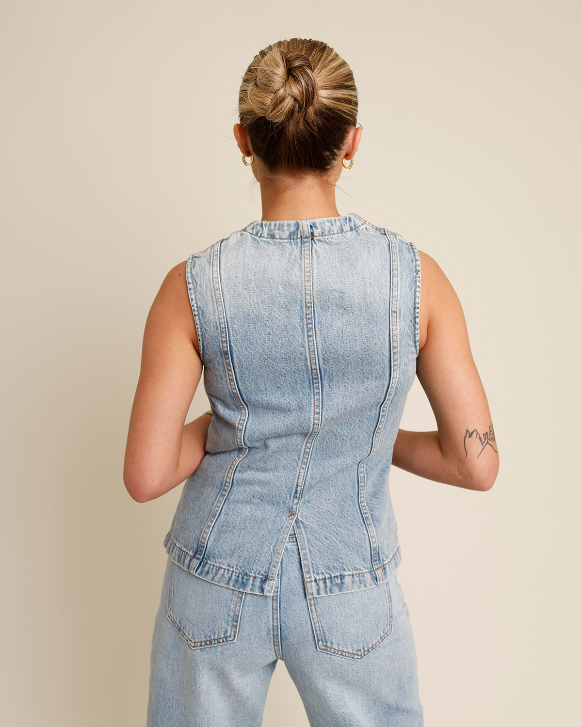 PISTOLA GAZEO GIA FITTED COLLARLESS VEST GAZE