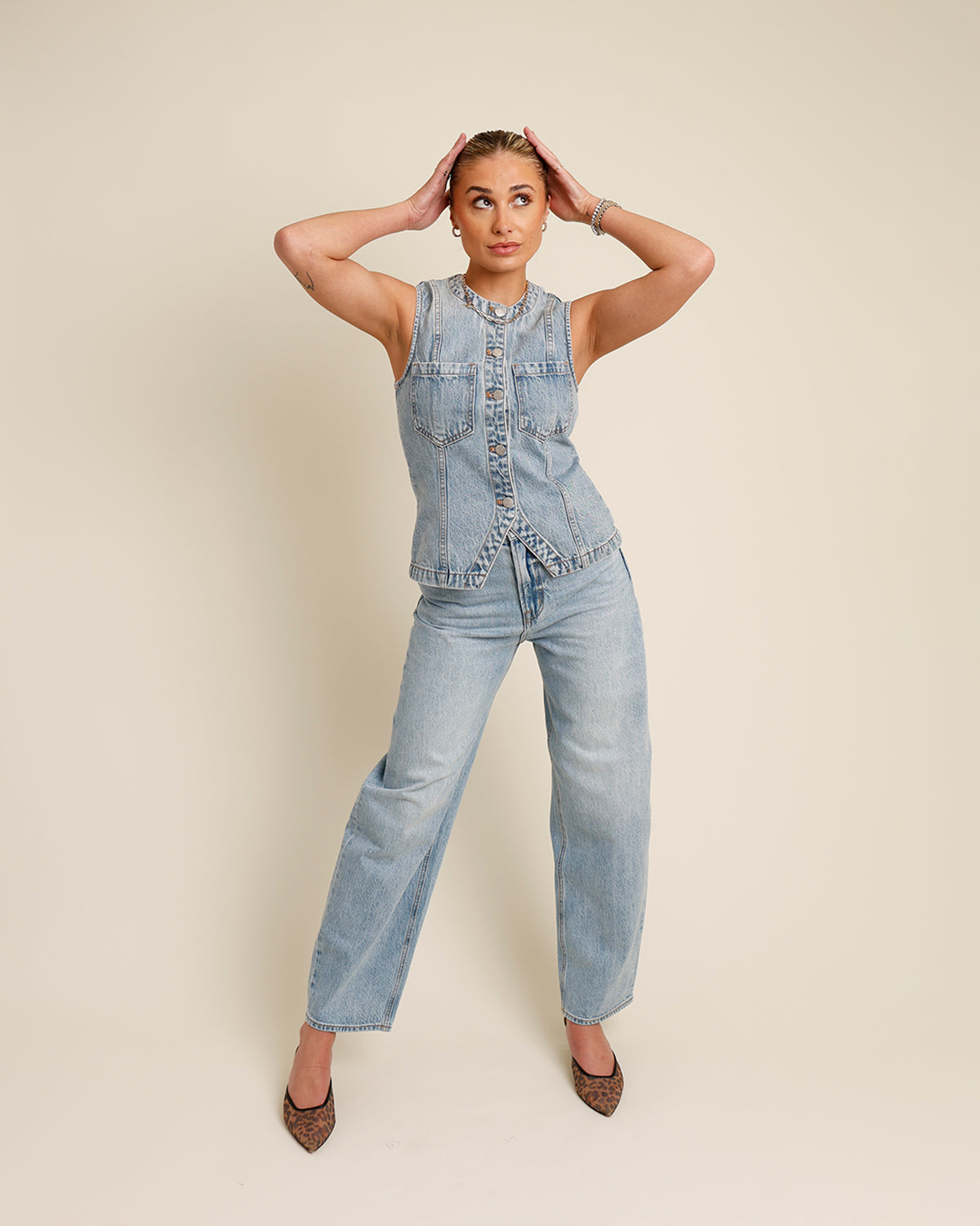 PISTOLA WES HIGH RISE BARREL JEAN IN GAZE