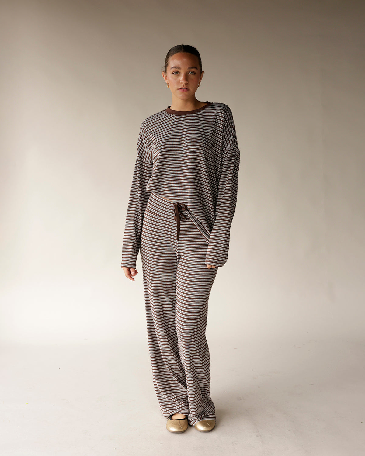 COUCH CLUB STRIPED LOUNGE PANT X BROWN