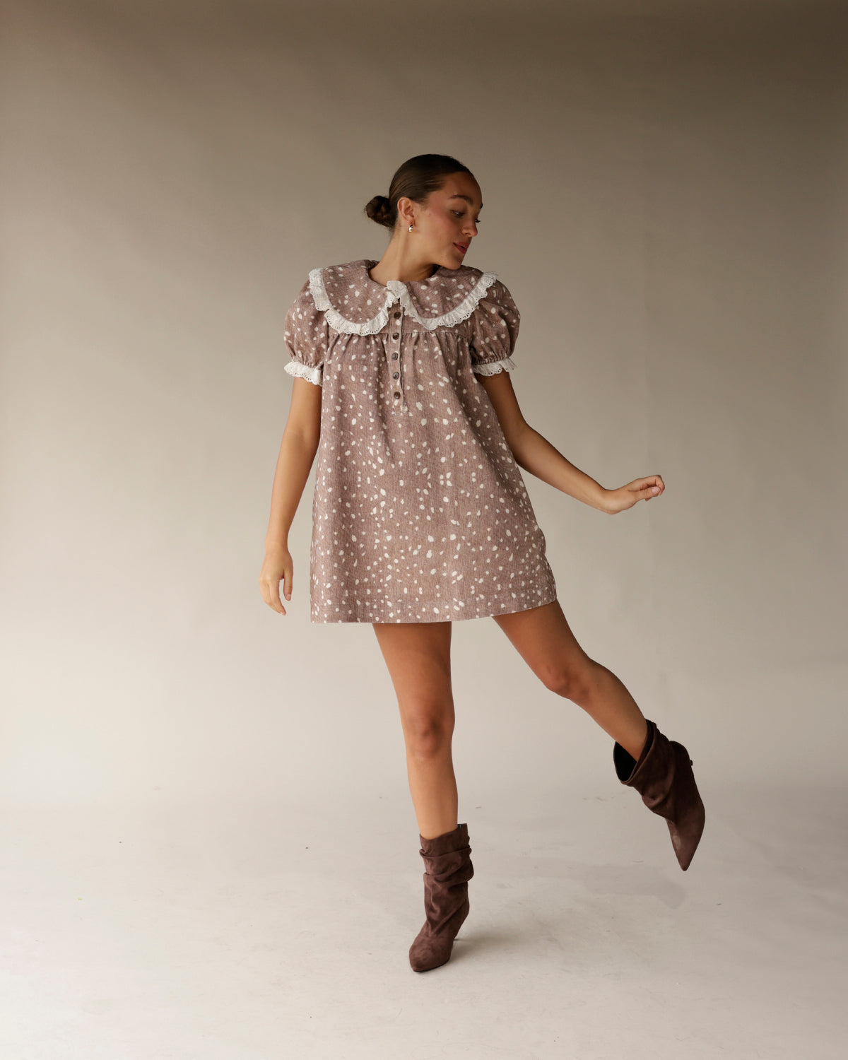 SOFIE THE LABEL FAWN PETER PAN COLLAR MINI DRESS