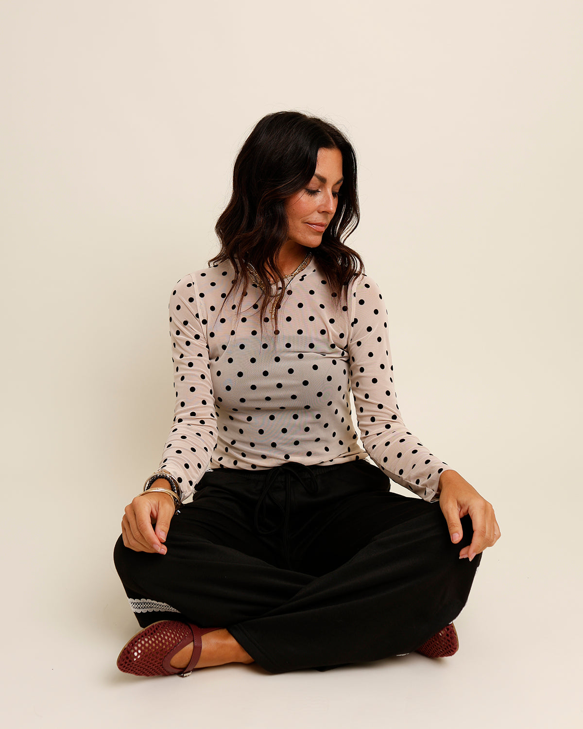 DOT(ING) ON HER SHEER TOP