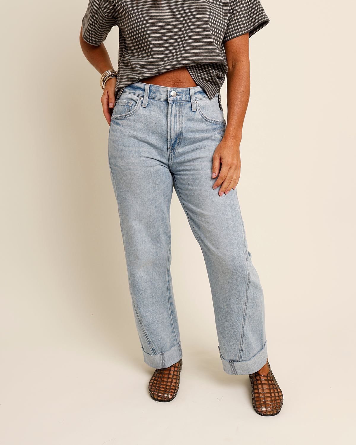 PISTOLA KACEY MID RISE CUFFED BOYFRIEND DENIM IN BERKELEY