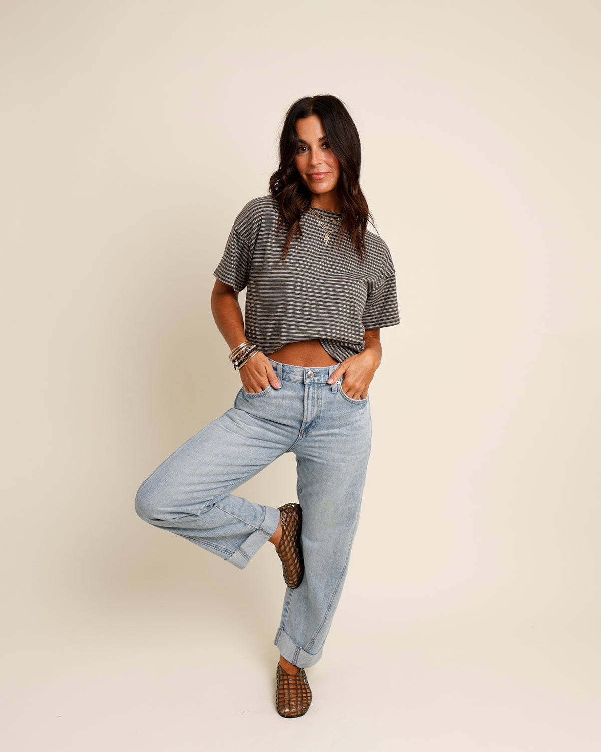 PISTOLA KACEY MID RISE CUFFED BOYFRIEND DENIM IN BERKELEY