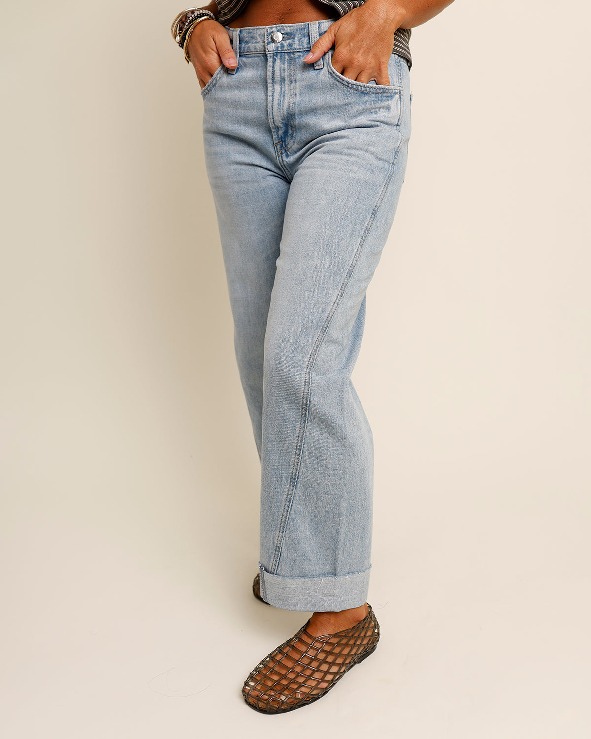 PISTOLA KACEY MID RISE CUFFED BOYFRIEND DENIM IN BERKELEY
