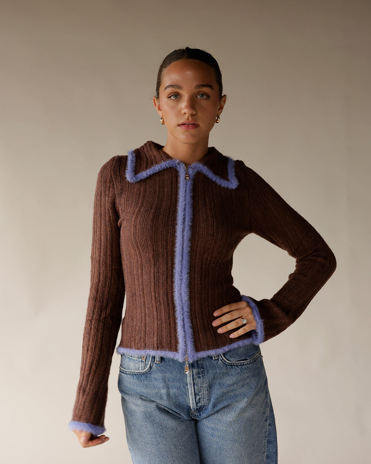JACQUIE ZIP UP CARDIGAN