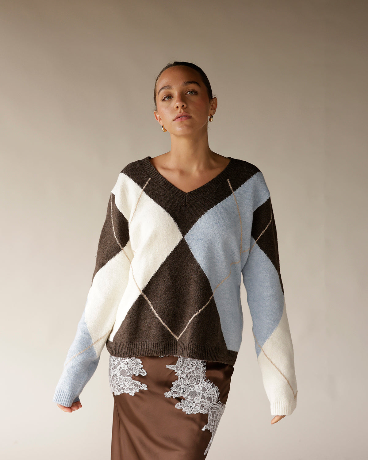 ARGYLE DIAMOND SWEATER