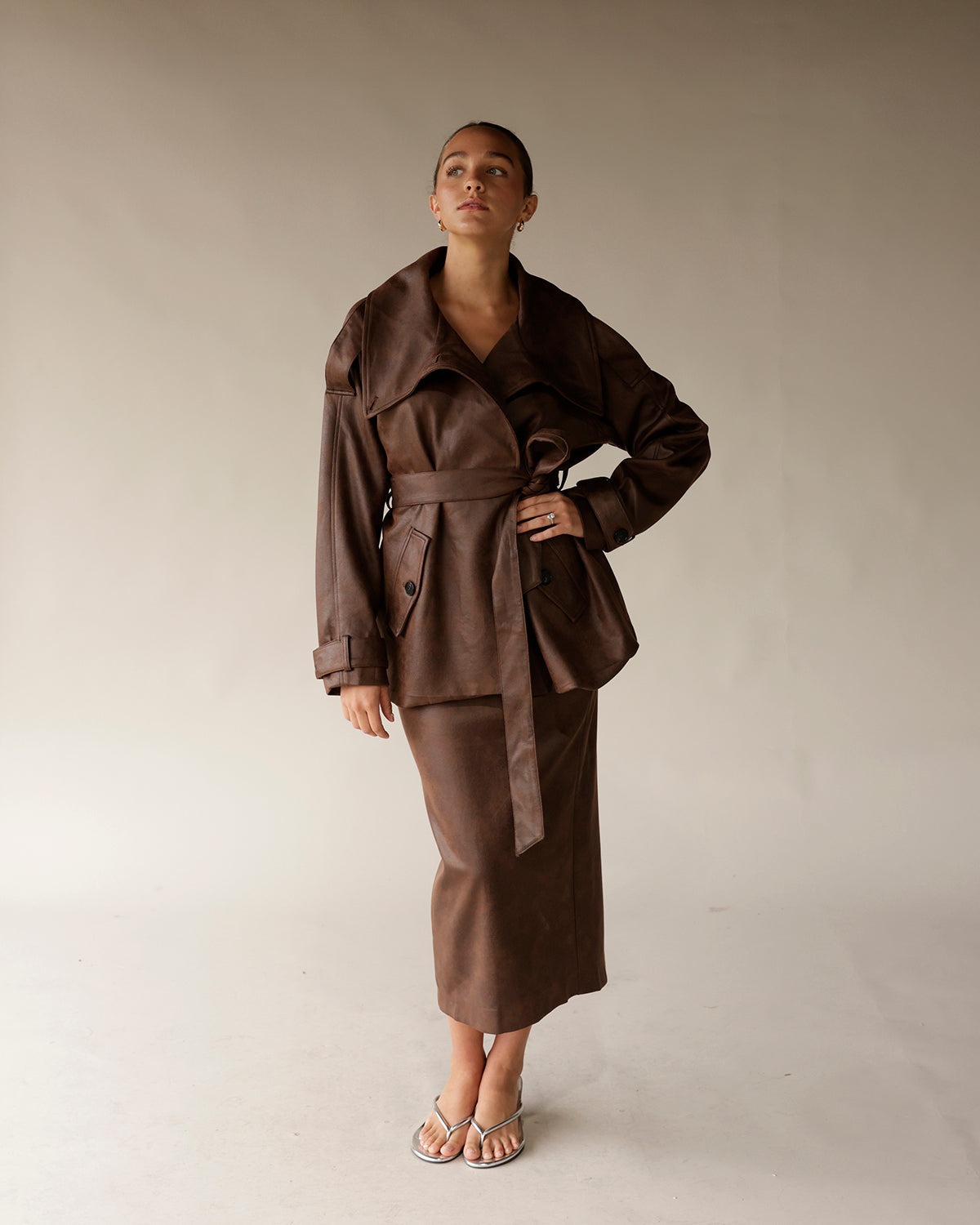 NIA WILLIAM FAUX LEATHER JACKET