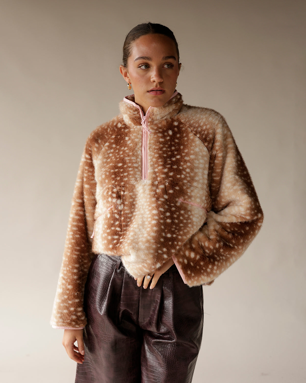 FAWN SHERPA OVERSIZED PULLOVER