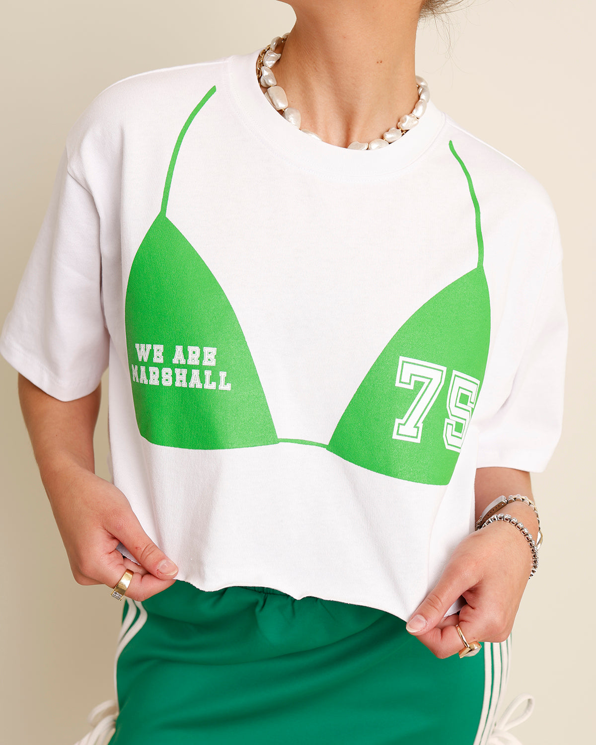 HOT FOR HERD CROPPED RAW HEM TEE