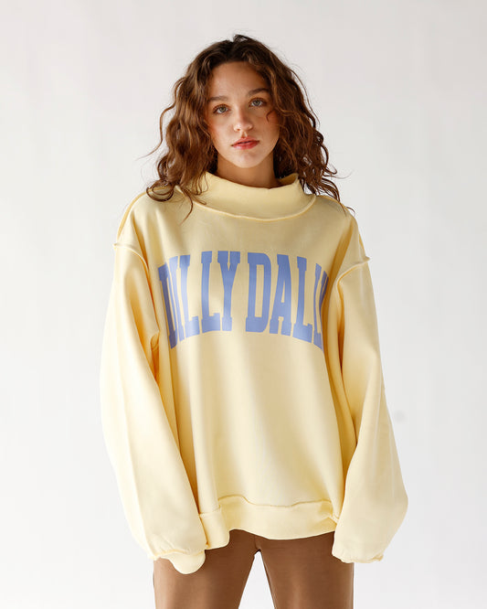 dilly dally mock neck mock neck sweatshirt yellow sweatshirt