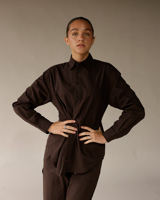 button up brown button up classic button up with a twist for fall work outfit ideas