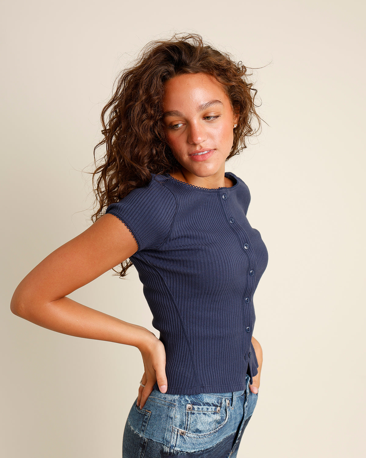 FREE PEOPLE MOST WANTED CARDI X NAVY
