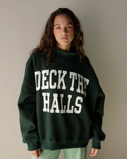 deck the halls mock neck, mock necks for the holidays, Christmas sweatshirts
