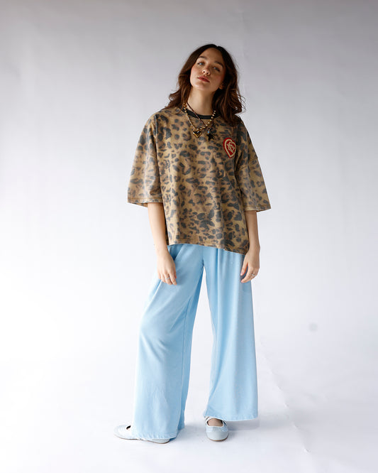 leopard print graphic patches short sleeve tee leopard print graphic tee