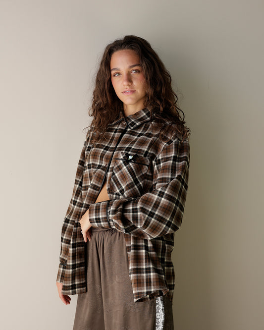 THE IT GIRL PLAID BUTTON UP