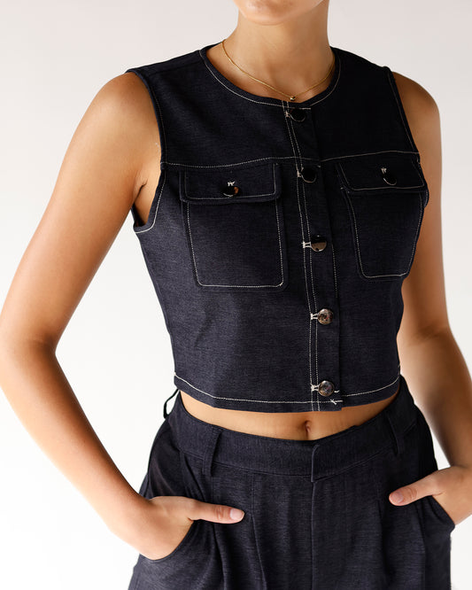 SAGE THE LABEL DENIM VEST