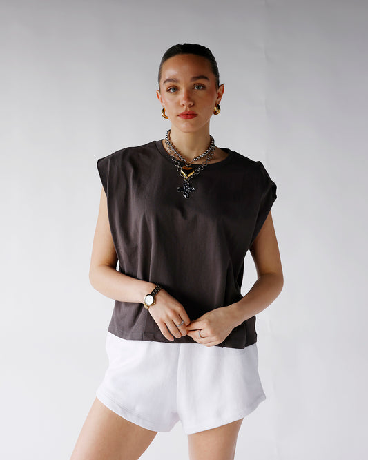 dark washed black muscle tee women sleeveless muscle tee women dark charcoal