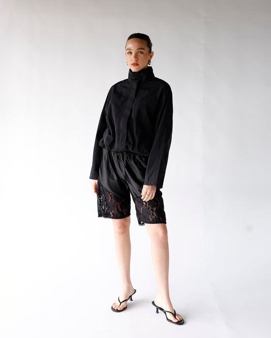 black satin and lace bottom shorts sporty lace and satin shorts women