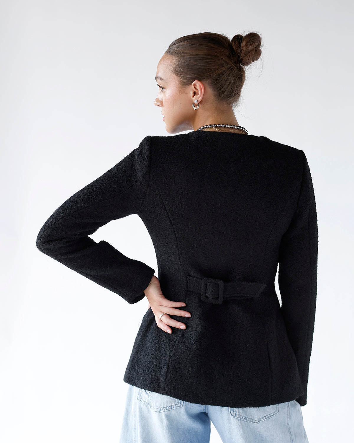 THE MARGOT BOUCLE BLAZER X BLACK