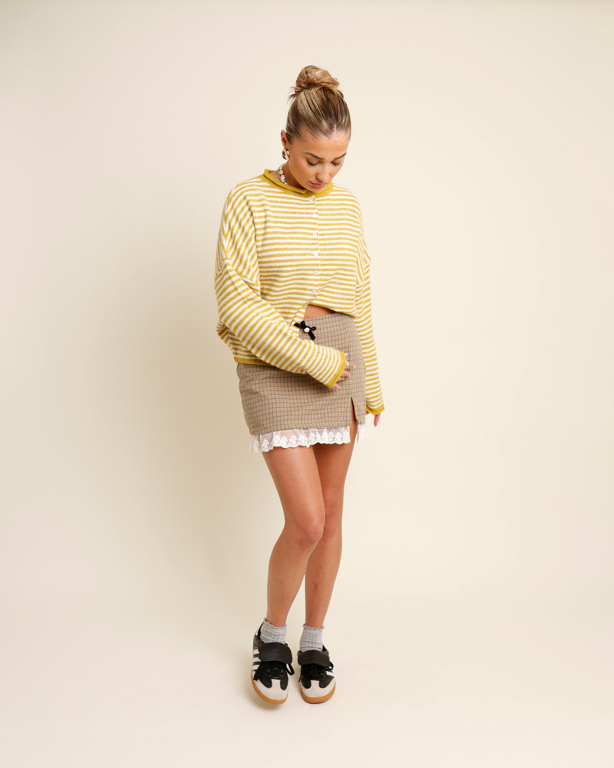 THE CULT CARDI X DIJON YELLOW STRIPE